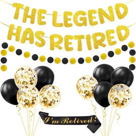 The Legend Has Retired Retirement Party Decorations,Retirement Banners and Decorations,Retirement Banner,Party Supplies,and Happy Retirement Balloons for Celebrations