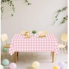 SietDESEO 3 Pack Light Pink Gingham Tablecloth Rectangle 54 x