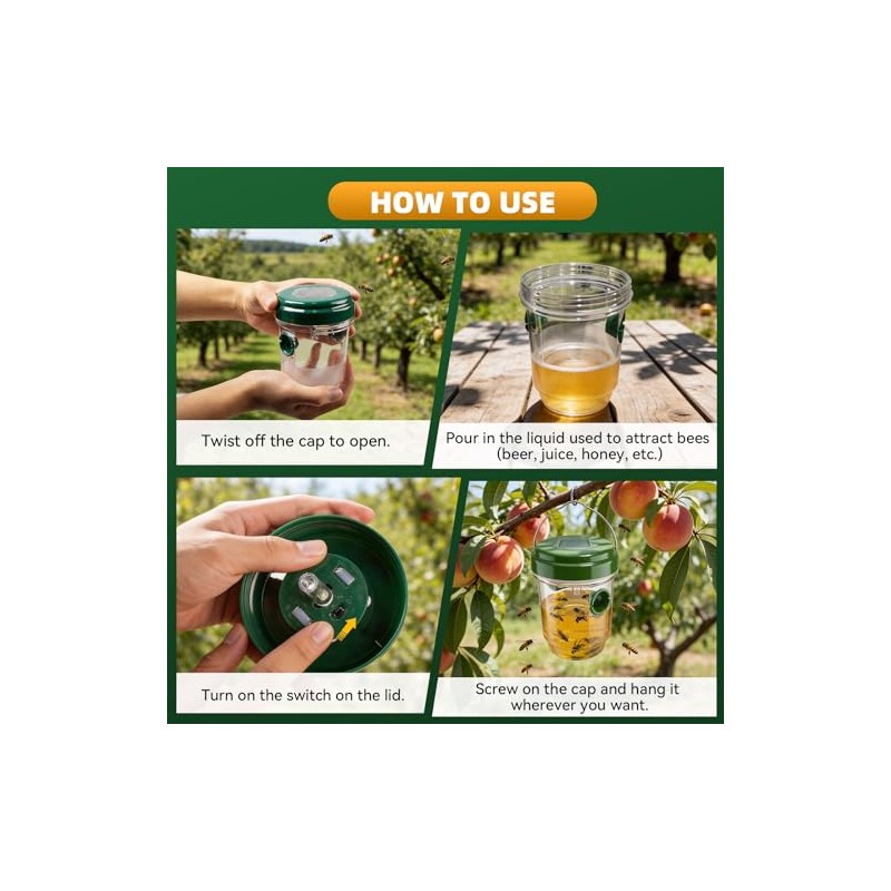 4 Pack Wasp Trap Outdoor Hanging