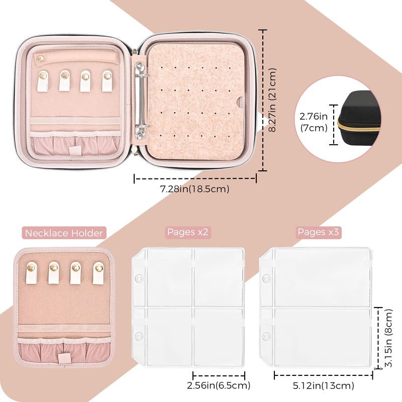 ProCase Jewelry Box Jewelry Storage Transparent Pocket Women Jewelry Box