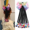Kids Ponytail With Beads Braids Hair Extension Detachable Synthetic Curly