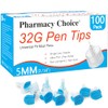 Pen Tips 32G x 5mm(3/16") ，Universal Fit, Sterile，Ultra-Thin Wall Technology.