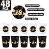 Sumerk 48 PCS Black and Gold 18th Birthday Stickers 2