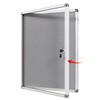 SWANCROWN Enclosed Bulletin Board Lockable Noticeboard Case with Aluminium Frame,Grey