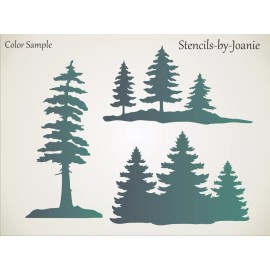 Stencils by Joanie Lodge Pine Trees Stencil Template Reusable 7 mil Cabin Decor DIY Art Sign Joanie