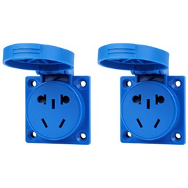 Danfetsoy 220-250 Volts Outdoor Waterproof Power Outlet, IP54 Weatherproof Outdoor Socket, Outdoor Socket Outlet for Aviation Equipment,Factory Underwater detectors,Medical Equipment (2pack)