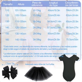Manga Corta para Danza Ballet, Leotardo de Danza de Algodón para Niñas, Vestido de Manga Corta para Falda Ballet Extraíble, Leotardo de Gimnasia para Clase de Ballet, Puesta en Escena