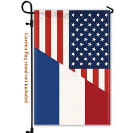 Netherlands USA Friendship Garden Flag,12x18 in Heavy Duty Holland America US Outdoor Banner for Patio Yard with Double Side