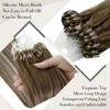 LaaVoo Micro Loop Hair Extensions Balayage Light Brown With Platinum