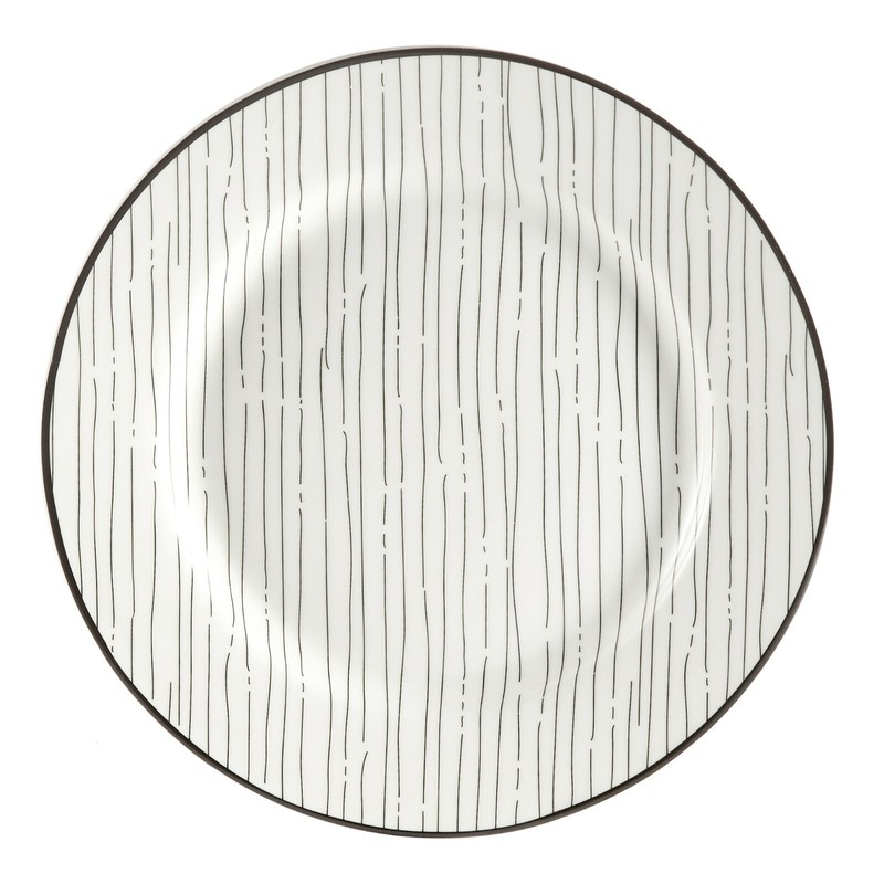 H2K Dinnerware Dinnerset 12PC Black White Sketch