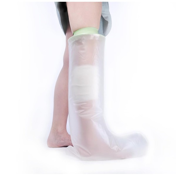 The 4th Generation Newest Technology -Cast Protector for Shower Leg Adult, Leg Cast Covers for Shower Adult, Leg Cover for Showering After Surgery, Reusable Comfortable Cast Bag for Shower Leg (L-25.2")