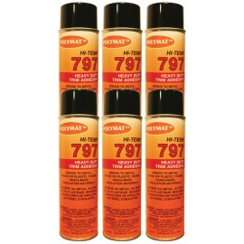Polymat QTY6 Polymat 797 Hi-Temp Spray Adhesive auto headliner dash trunkliner 160F glue