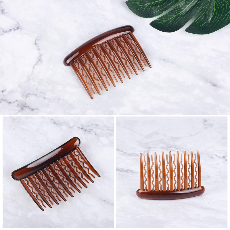 WBCBEC 18 Pieces Plastic Teeth Hair Combs Tortoise Side Comb