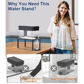 PrimZooty Water Filter Dispenser Stand - 7.7''W x 14.6''D x 6.7''H, Metal Stand Designed For Brita Water Filter, Compatible with ZeroWater, PUR, Waterdrop etc.