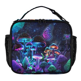 xiaotcq Magic Mushroom Lunch Bag Insulated Lunch Box for Women Teens Girls Reusable Lunch Tote Bag with Adjustable Shoulder Belt Cooler Bag for Travel Office Picnic School