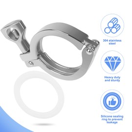 JMCOLMTTri Clamp 6 Inch Single Pin Heavy Duty with Wing Nut Stainless Steel 304 Sanitary Fitting with Ferrule TC 6" Silicone Gaskets