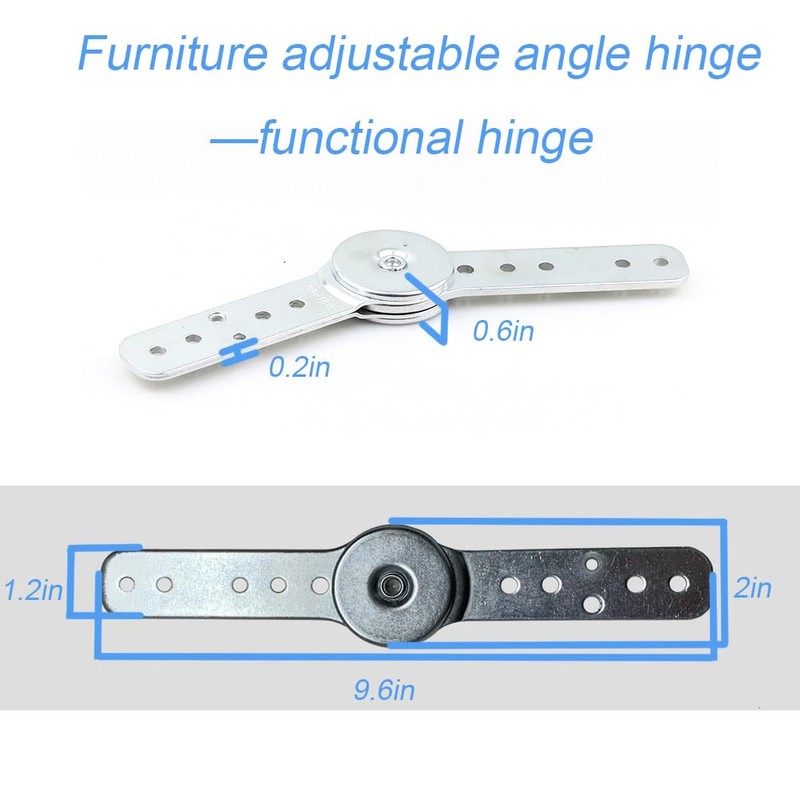 2 Pcs Adjustable Angle Hinge，Sofa backrest Hinge，DIY Furniture，Adjustment Hardware 180