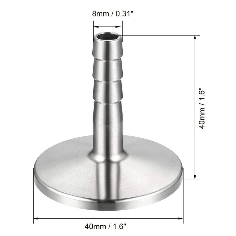 sourcing map 2pcs Stainless Steel 304 KF25 Flange to 8mm