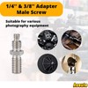 Acouto 1/4'' to 3/8'' Adapter Male Screw, 1/4'' & 3/8''
