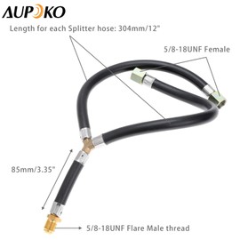 Aupoko 3/8" Flare Gas Barbecue Grill Connection, Propane Y Splitter Connection Braided Pipe, Length 5/16", Fits for LPG & NG Propane Fire Pit Hose & Fireplace