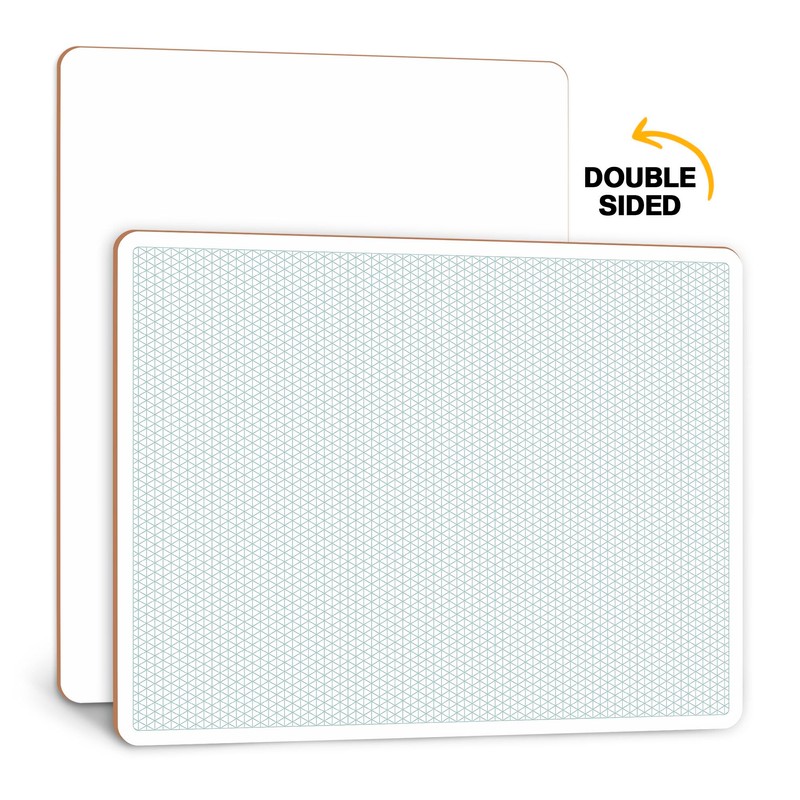 SCRIBBLEDO Isometric Grid 11"x14" Large Graph Dry Erase Board Double-Sided