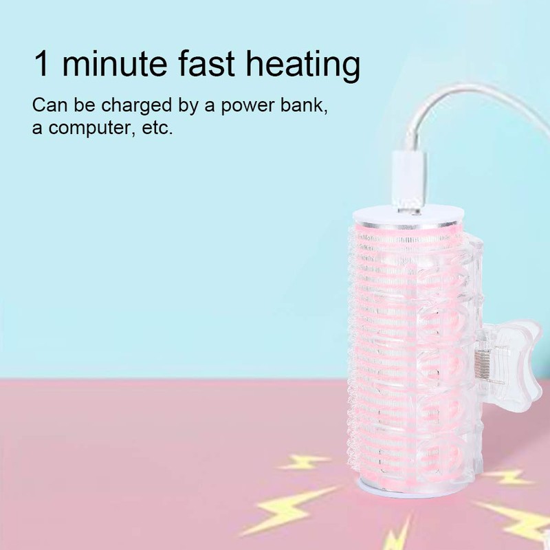 Electric Hair Rollers, USB Heated Roller, Bangs Hair Clip Roller,