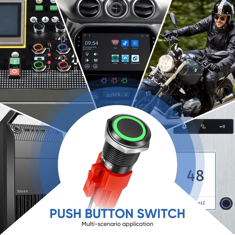 XINYIELE 16MM Latching 12V Push Button Switch On Off,Waterproof with