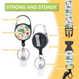 Obookey Teacher Lanyard with ID Holder - You Are Teacher Lanyards for ID Badges, Cute ID Badge Holders Retractable, Keys Carabiner Clip Breakaway Lanyard Gifts for Women School Teachers