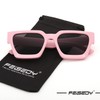 FEISEDY Retro 90s Square Sunglasses for Women Men Trendy Chunky