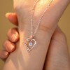 Pamkiid 925 Sterling Silver Rose Heart Pendant Necklace for Her