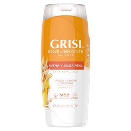 GRISI Shower Gel | Jabón líquido para cuerpo | jabón corporal de Avena y jalea real| shampoo corporal | con extracto de avena | limpia hidrata y suaviza la piel | hecho con ingredientes naturales | 450ml