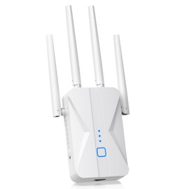 WiFi Extender Signal Booster, 2025 WiFi Extender AC1200Mbps Dual Band (5.8GHz/2.4GHz), WiFi Booster with Ethernet Port for Home Covers up to 10000 Sq.ft, Compatible with More Devices