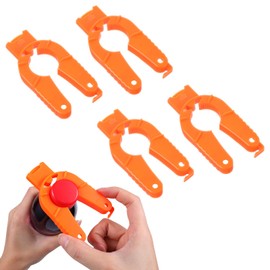 Gjinxi 4 PCS Plastic Bottle Cap Opener, 3 in 1 Water Bottle Opener, Soda Can Opener, Multi-Purpose Water Bottle Opener Pull Tab Opener for Arthritic Hands, Seniors - Orange