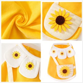 Yeduzyn Pet Clothes Cute Dog Vest Lovely Sunflower Dog Shirt Breathable Pet T-Shirt Puppy Clothes Shirt for Pet (Yellow, X-Small)