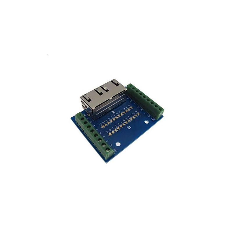 Dual RJ45 Ethernet Connector Breakout Board w/LED Screw terminals -Pack
