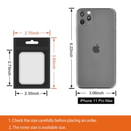 XFXIA 100 Pieces Mylar Bags, Resealable Smell Proof Bags with Zipper Lock and Clear Window, Aluminum Foil Pouch Bag for Candy Food Lip Gloss Packaging |Flat|Cute| (Black, 2.72×3.93 inches)