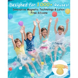 Bowfar Wasserbomben Wiederverwendbar, 6 Stück Wasserbomben Selbstschließend Magnetisch Eine Sekunde Schnellfuller, Wasserspielzeug Pool Spielzeug Strandspielzeug Wasserball für Sommer Kinder Outdoor
