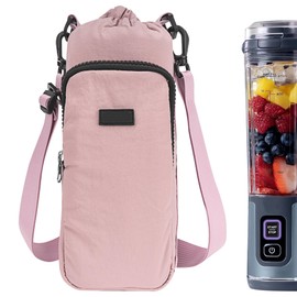 Linkidea Blender Storage Bag, Drawstring Carrying Bag with Shoulder Strap, Compatible with Ninja BC151NV, BC51NV, BC151BK, BC151CR Blast Portable Blender (Pink)