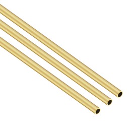 iMeistek Brass Pipe, 4.5mm OD x 0.5mm Wall Thickness, 300mm Length, Seamless Copper Pipes for Crafts (Pack of 3)