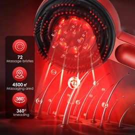 Wireless Electric Head Massager, 2-in-1 Scalp Massage Brush with 660 nm Red Light for Volume Hair, Electric Hair Brush with Hair Oil Dispenser, 3 Modes, for Scalp and Head Massage, Relaxation