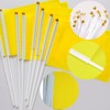 50 Pack Plain Yellow Hand Waving Flags Handheld Mini Flags