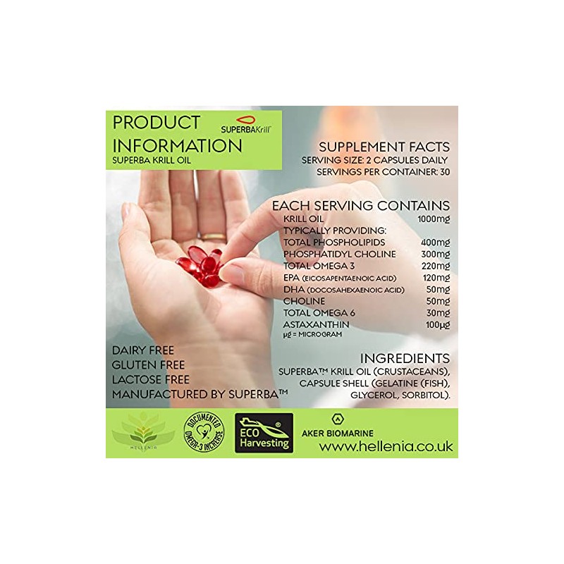 Hellenia Superba Krill™ 100% Antarctic Krill Oil Capsules 500mg |