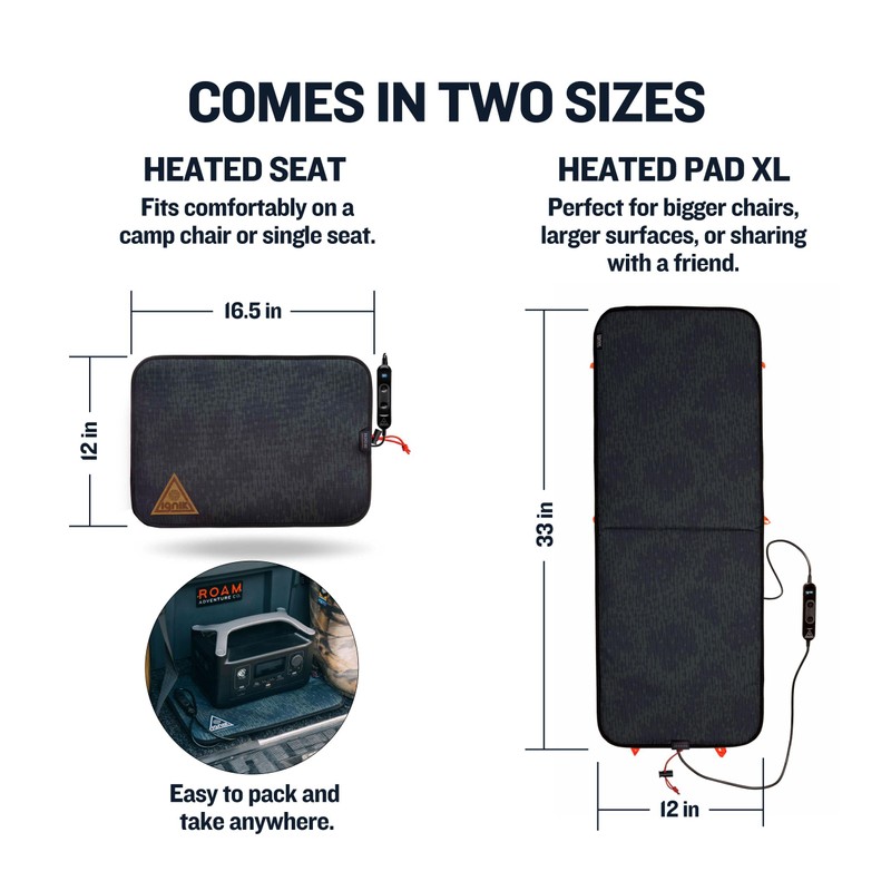 Ignik Backside 12-Volt Powered Heated Seat Pad, Regular, Arctic