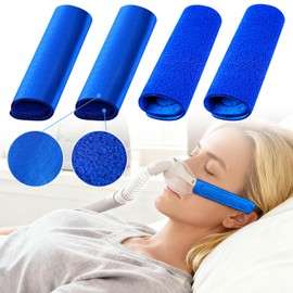 4-Pack Upgraded CPAP Strap Covers, Innovative Satin/Polar Fleece Dual-Layer CPAP Headgear Strap Covers, Universal CPAP Strap Comfort Pads, CPAP Accessories Mask Face Cushion Pads for Reducing Red Mark