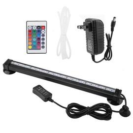 Luz LED de acuario para peceras, luz LED subacuática con control remoto + cambio de color manual, kit de luz de acuario colorido (enchufe de EE. UU.) (31 cm)