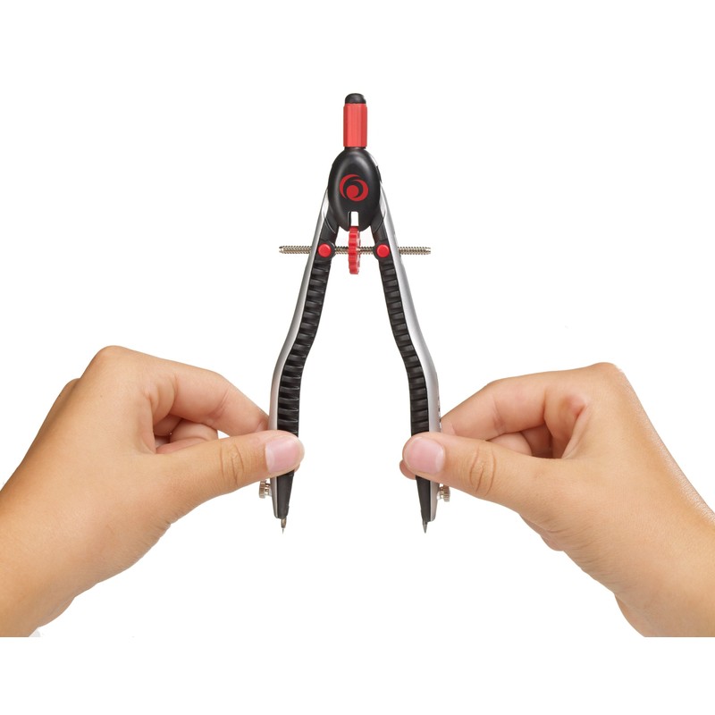 Herlitz my.pen 11122322 Quick-Action Compass Black/Grey with Additional Leads and