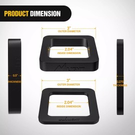 Nilight 6 Pack-Multiple Size Combination 2Inch Hitch Receiver Silencer Pad
