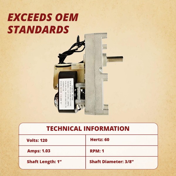 Napolean NPAM Auger Feed Motor 1RPM Clockwise Gearbox Fits NPS40