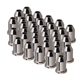 Mxfans 30Pieces Chrome Guitar Through Body String Mounting Ferrules Musical Instruments Parts