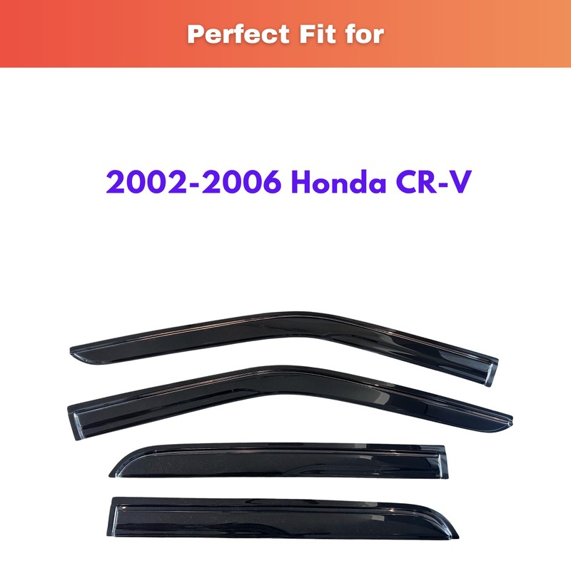 KPY Rain Guards Fit for 2002-2006 Honda CRV, Out-Channel Window